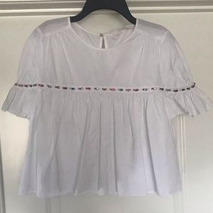 Zara Cropped Jeweled Top